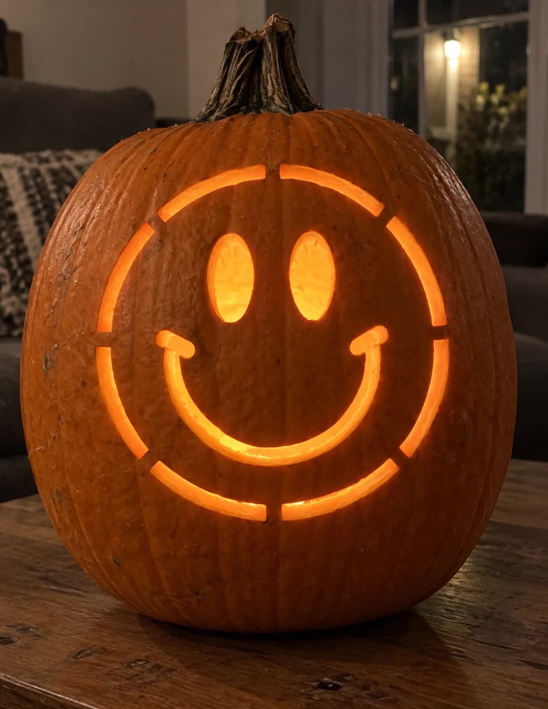 Smiley Face Pumpkin Stencil