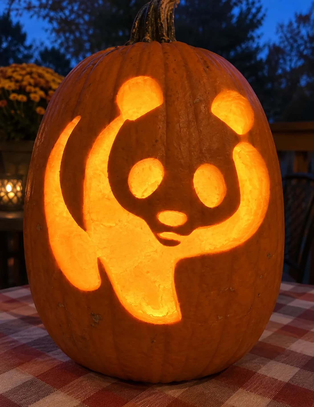 Giant Panda Pumpkin Stencil