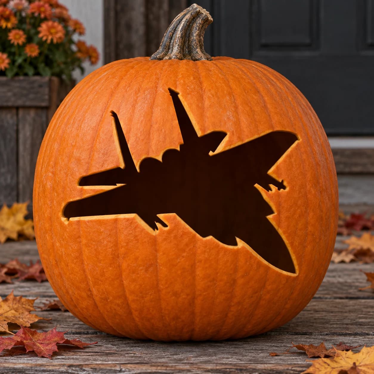 Fighter Jet Pumpkin Stencil pumpkin carving stencil