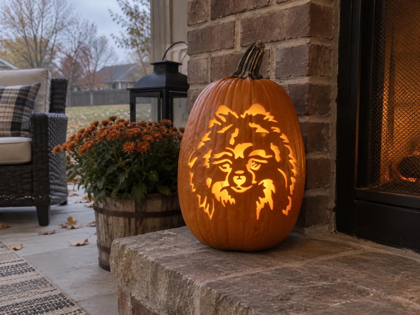 Pomeranian Pumpkin Stencil