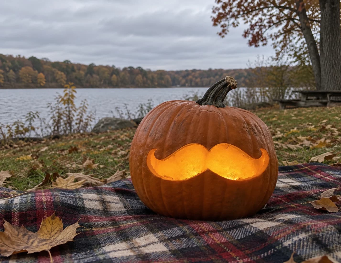 Handlebar Mustache Pumpkin Stencil