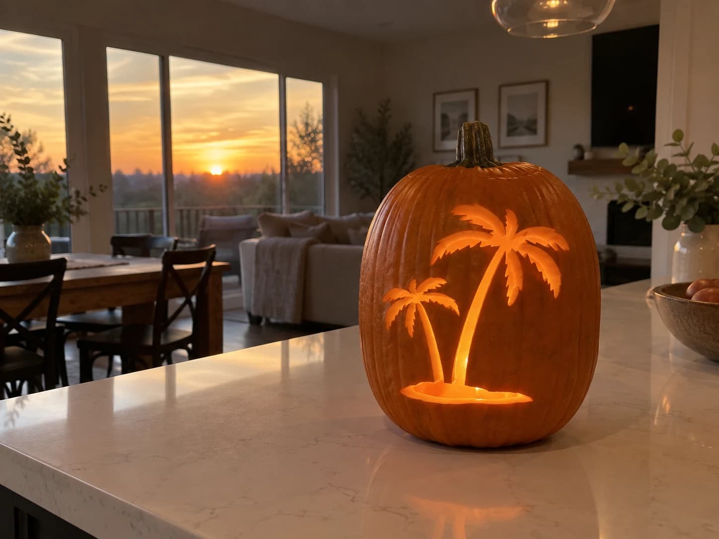 Palm Trees Pumpkin Stencil