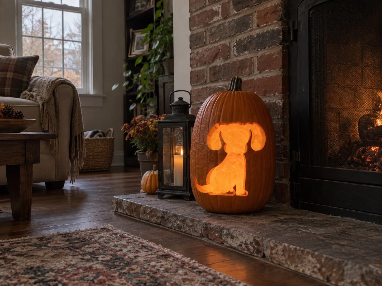 Sitting Puppy Pumpkin Stencil