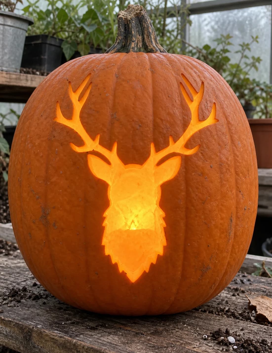 Elk Head Pumpkin Stencil