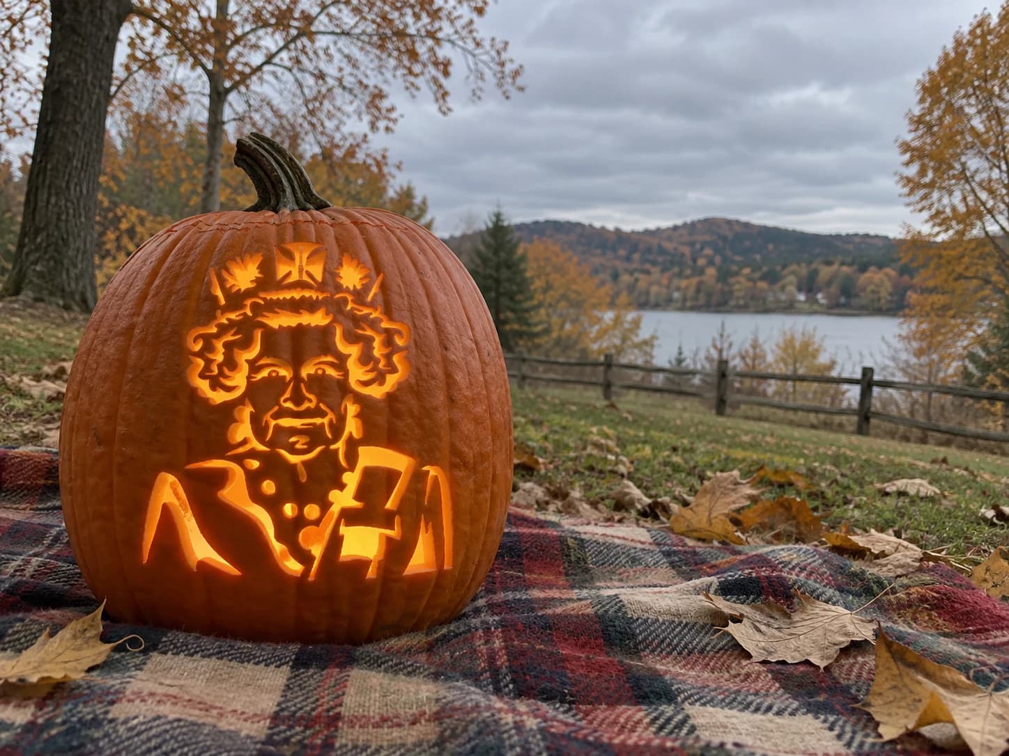 Queen Portrait Pumpkin Stencil