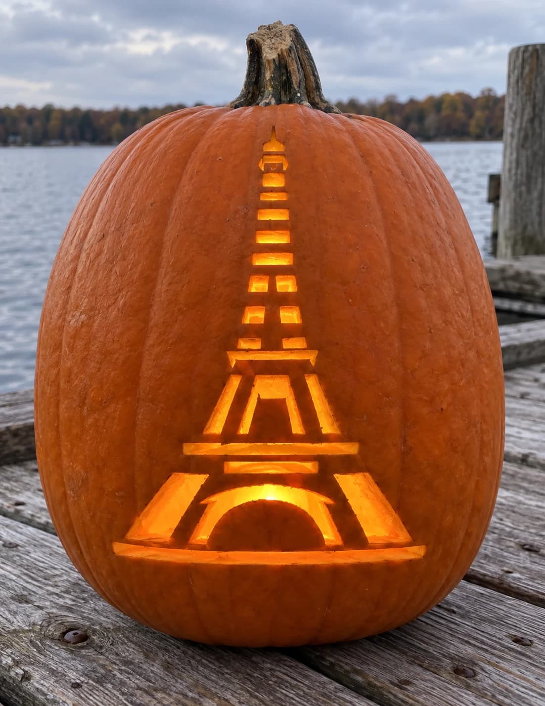 Eiffel Tower Pumpkin Stencil