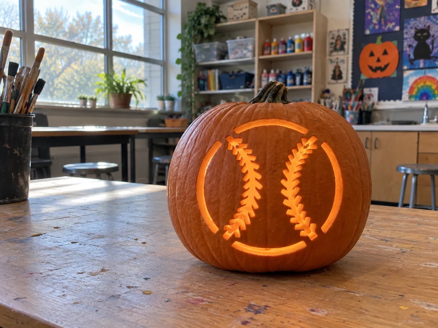 Baseball Pumpkin Stencil pumpkin carving stencil