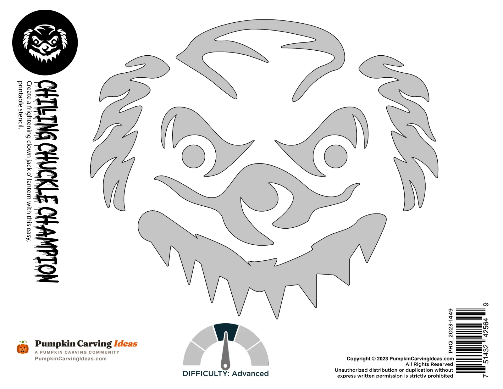 Scary Clown printable pattern