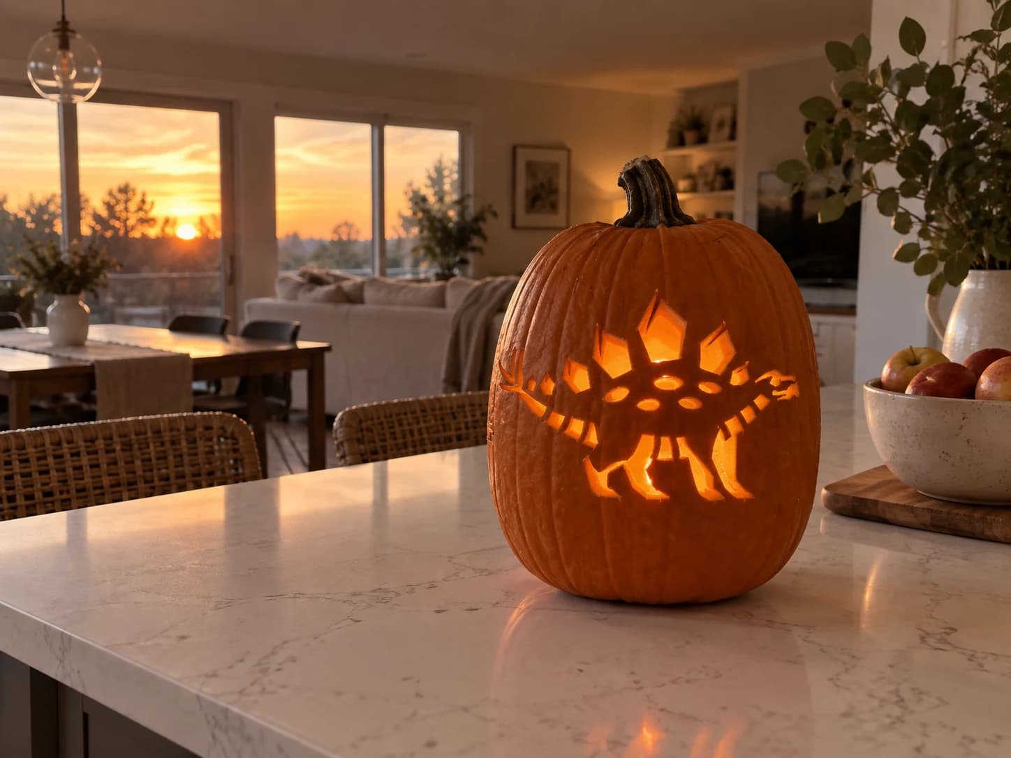 Stegosaurus Skeleton Pumpkin Stencil
