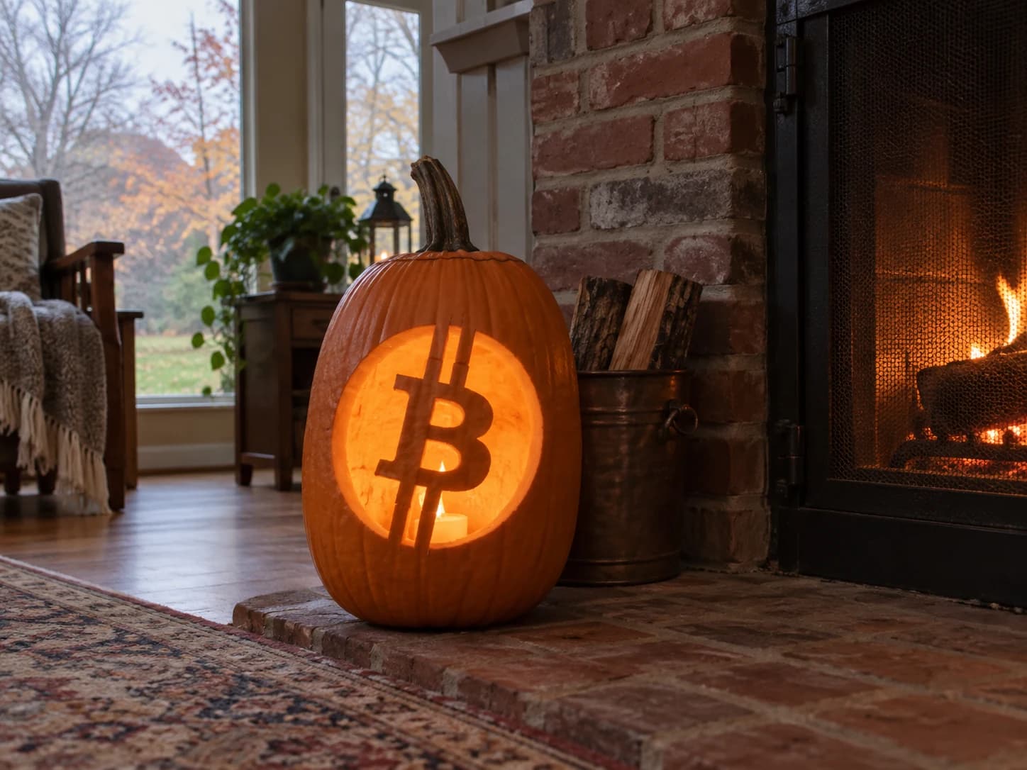 Bitcoin Symbol Pumpkin Stencil