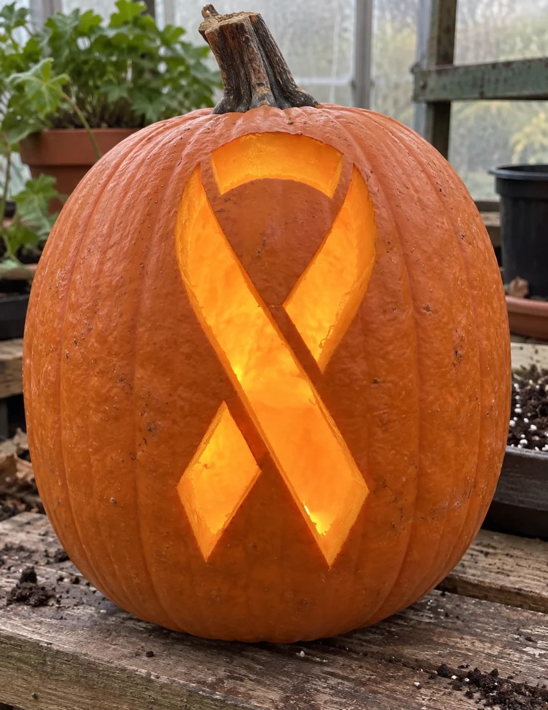 Awareness Ribbon Pumpkin Stencil pumpkin carving stencil