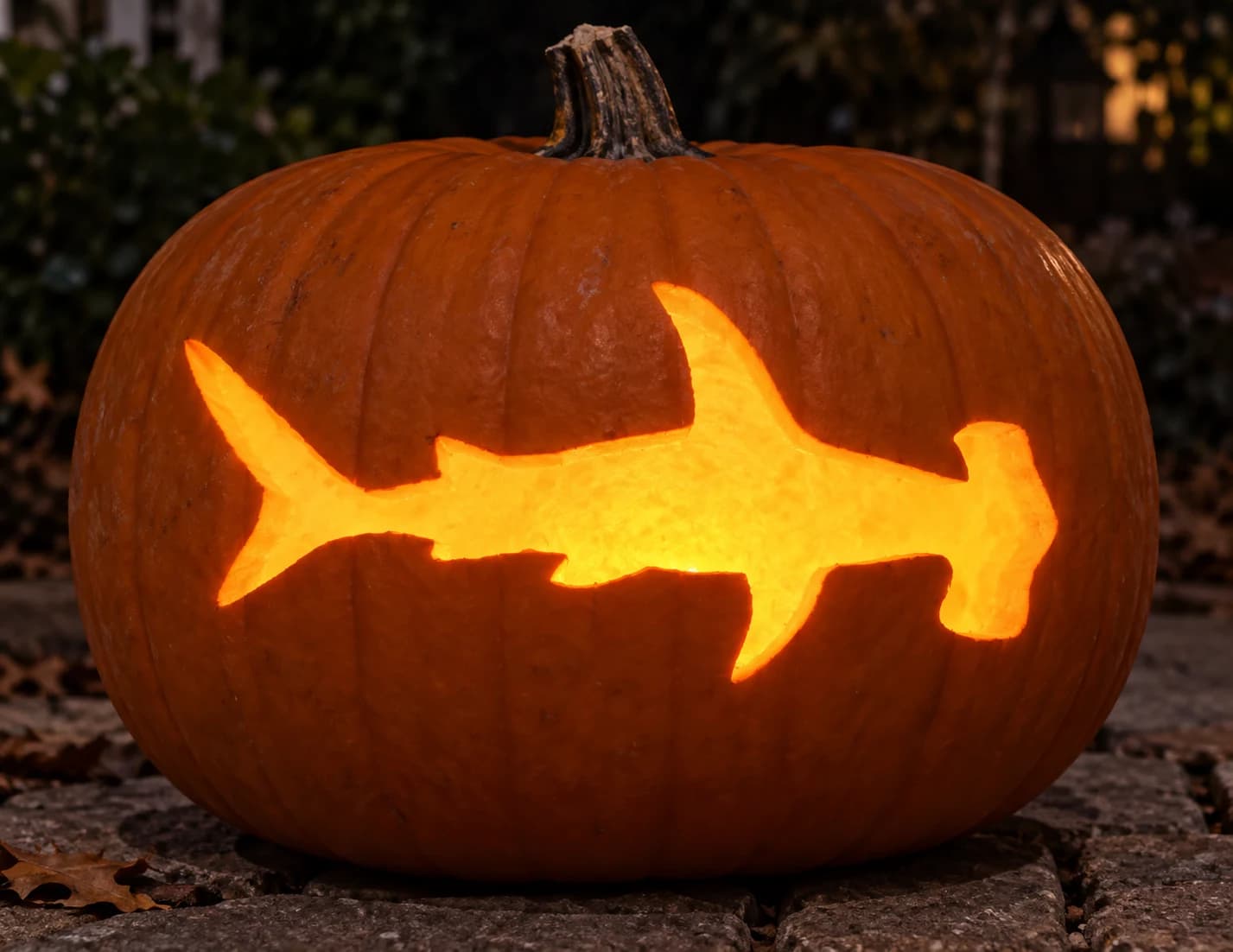 Hammerhead Shark Pumpkin Stencil