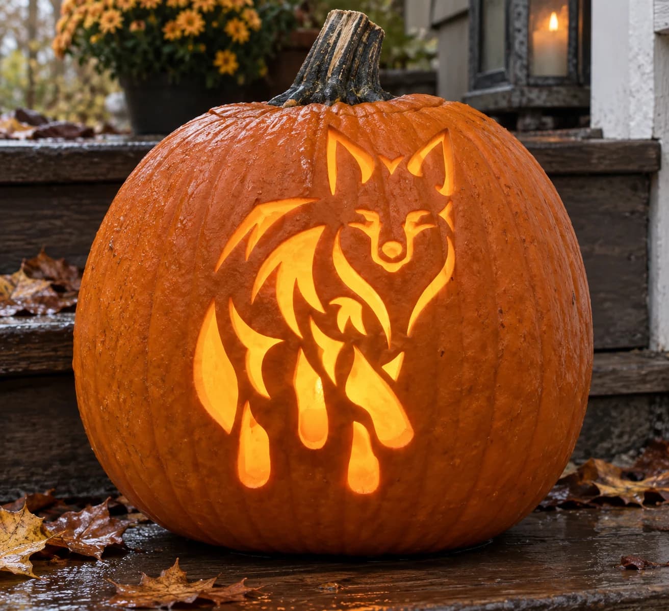 Fox Pumpkin Stencil