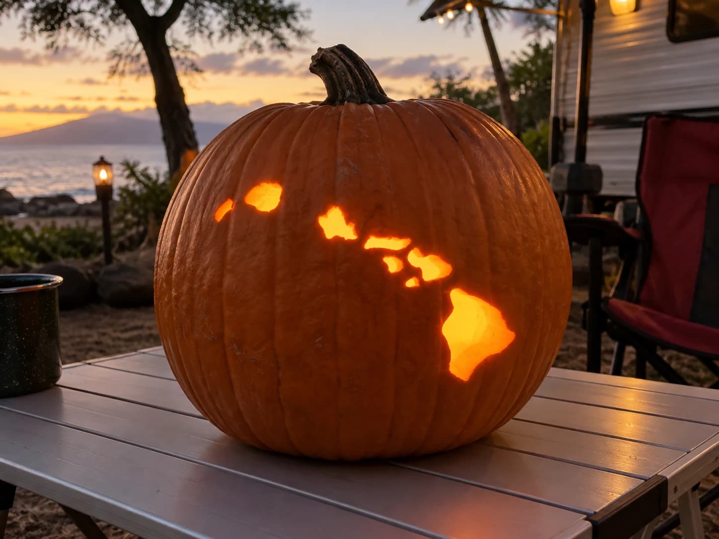 Hawaii Pumpkin Stencil