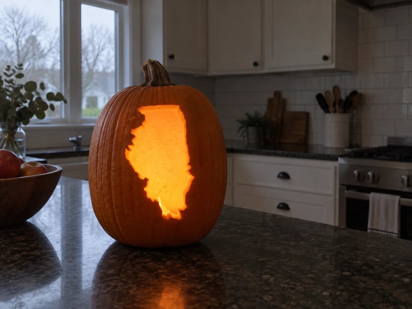 Illinois State Shape Pumpkin Stencil