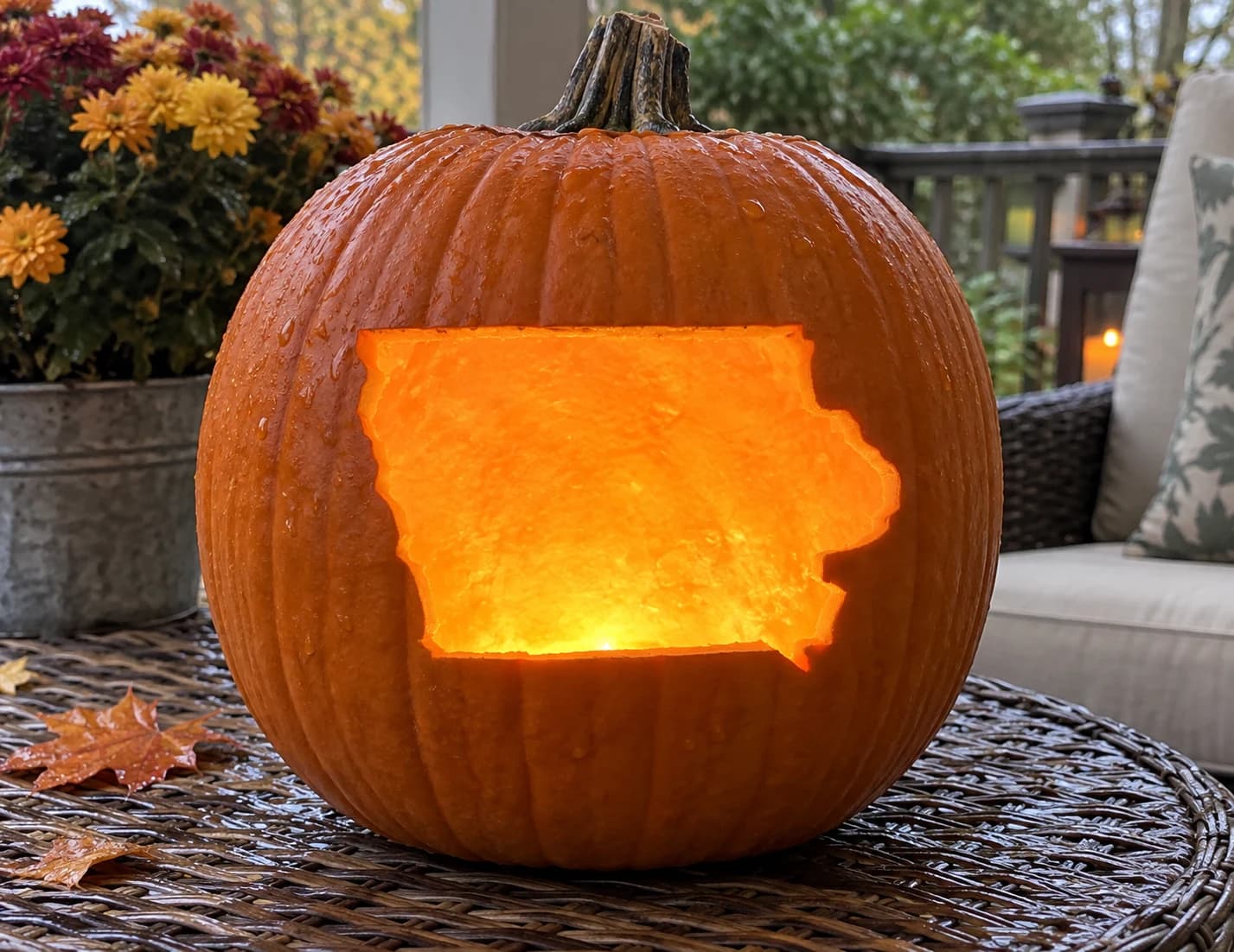Iowa State Shape Pumpkin Stencil