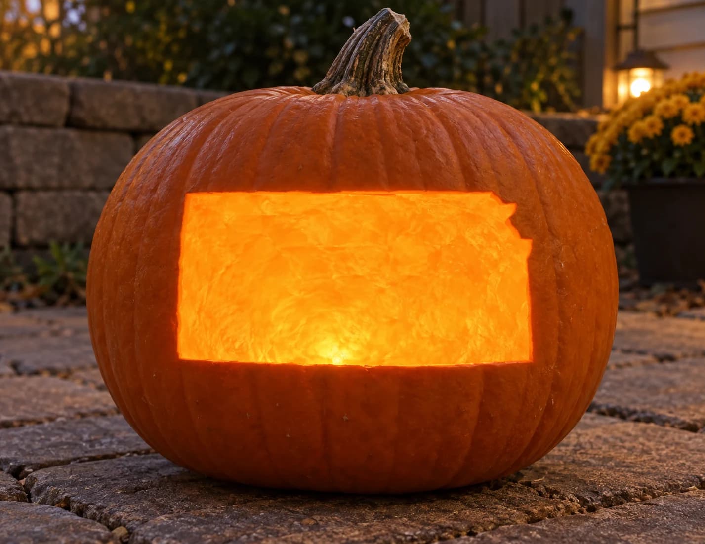 Kansas State Shape Pumpkin Stencil