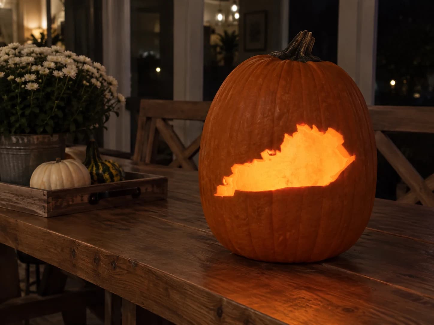 Kentucky State Shape Pumpkin Stencil
