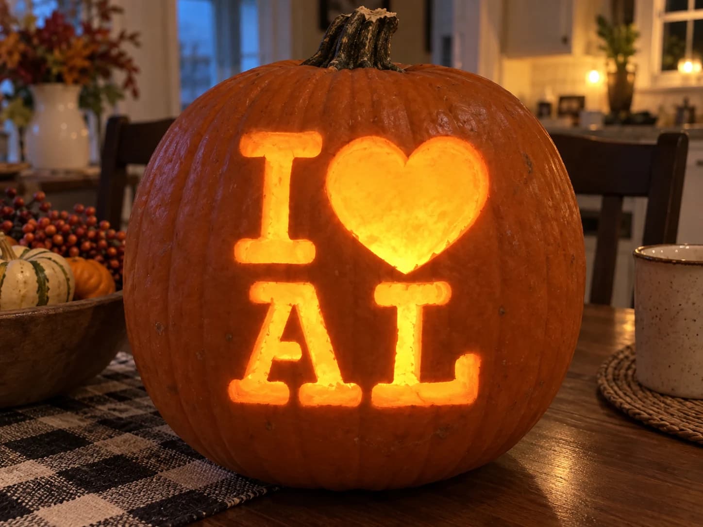 I Love Alabama Pumpkin Stencil