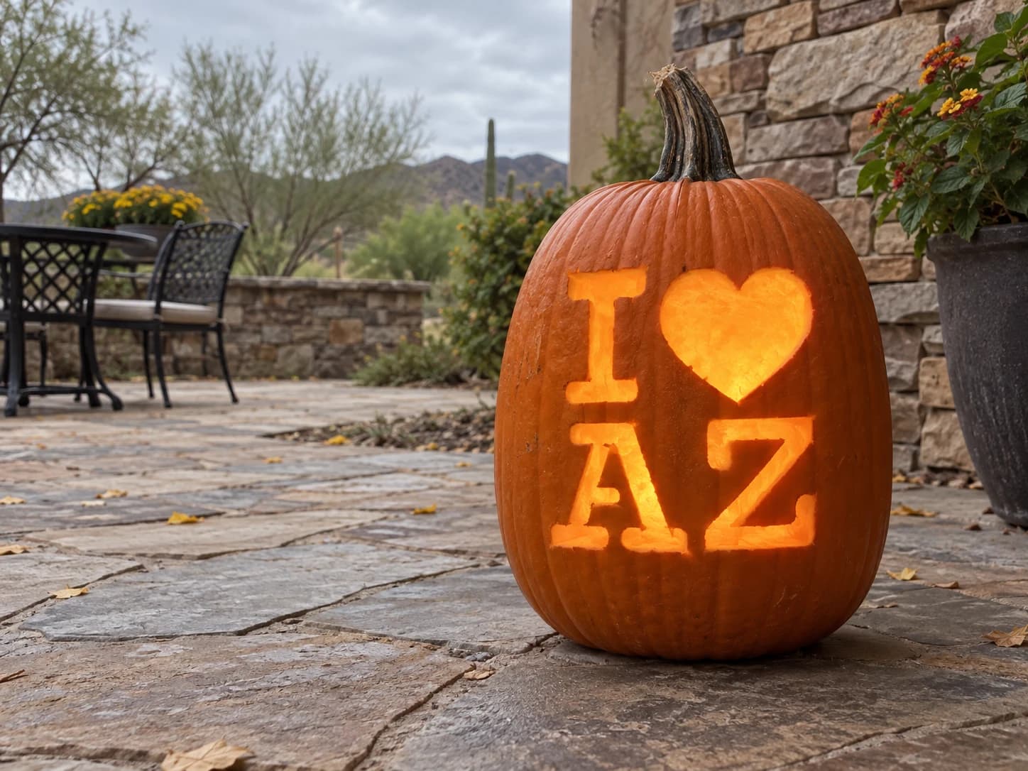 I Love Arizona Pumpkin Stencil
