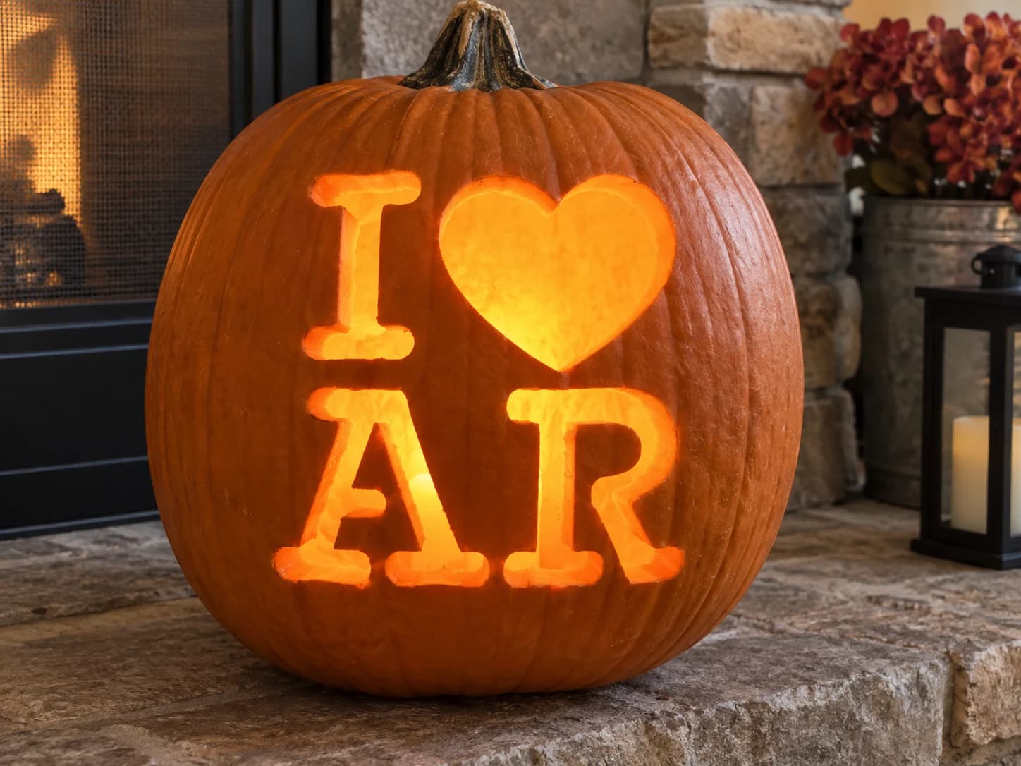 I Love Arkansas Pumpkin Stencil