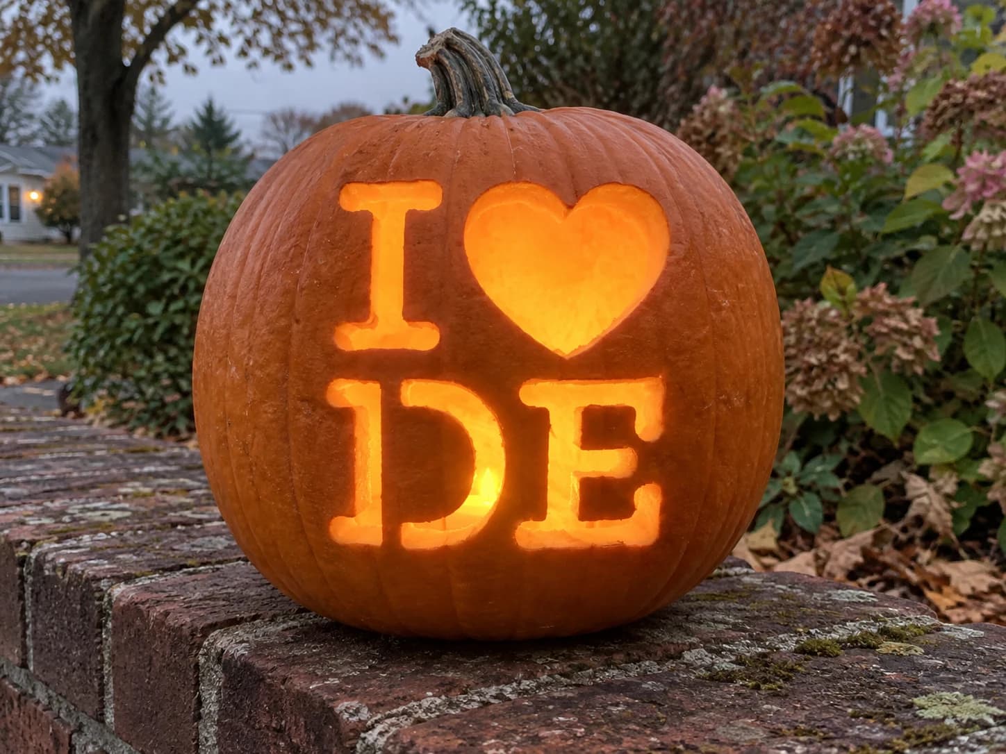 I Love Delaware Pumpkin Stencil