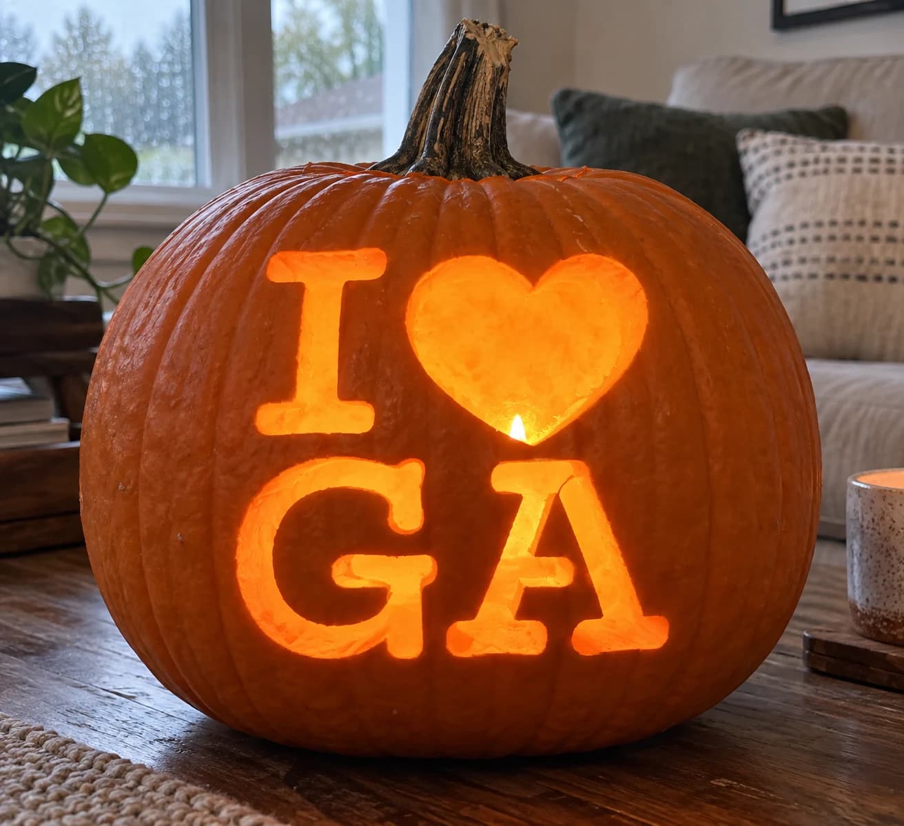 I Love Georgia Pumpkin Stencil