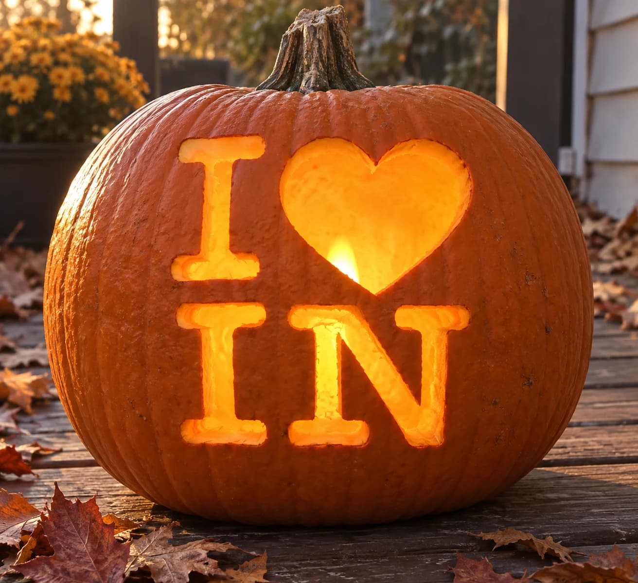 I Love Indiana Pumpkin Stencil