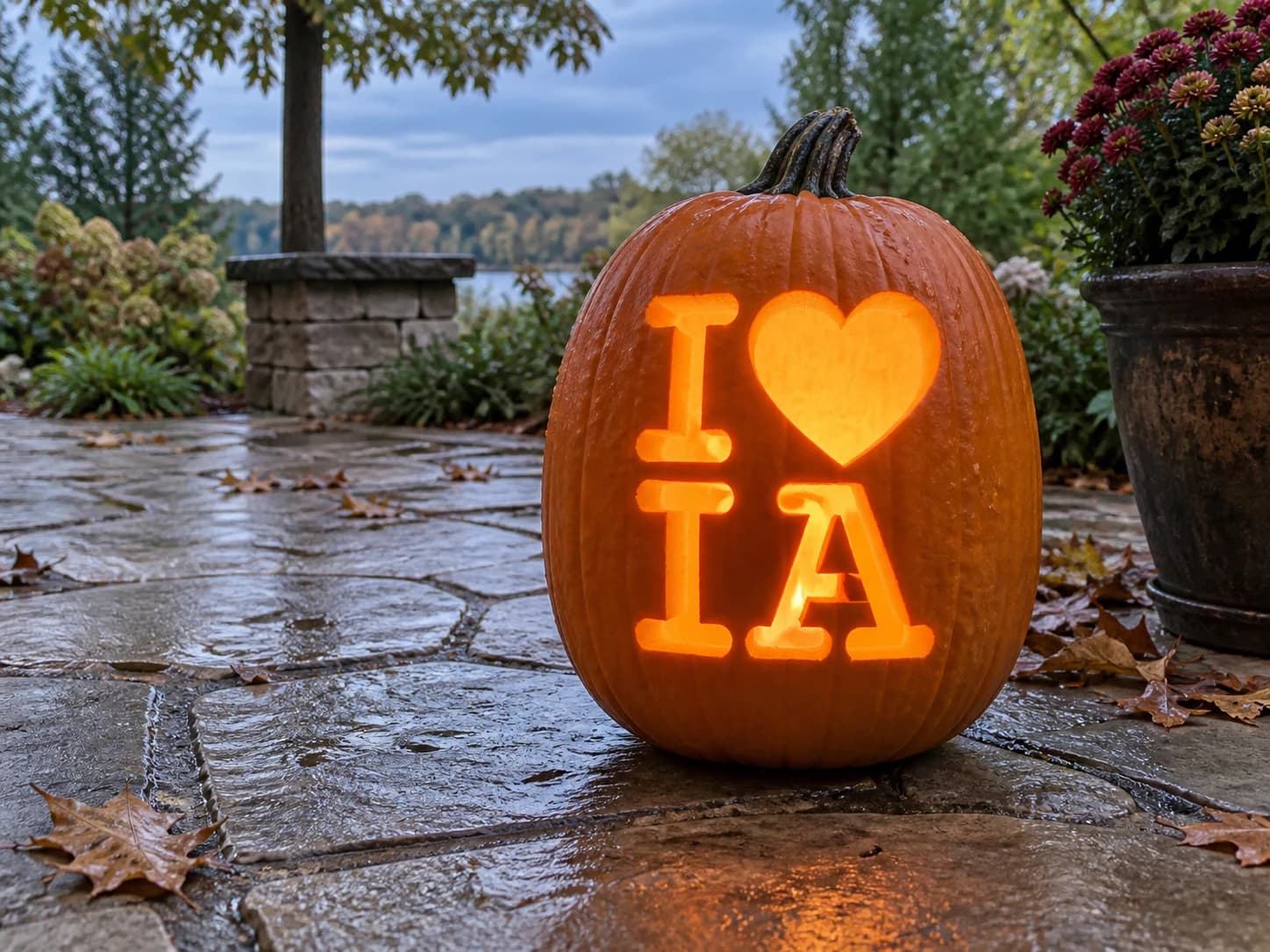 I Love Iowa Pumpkin Stencil