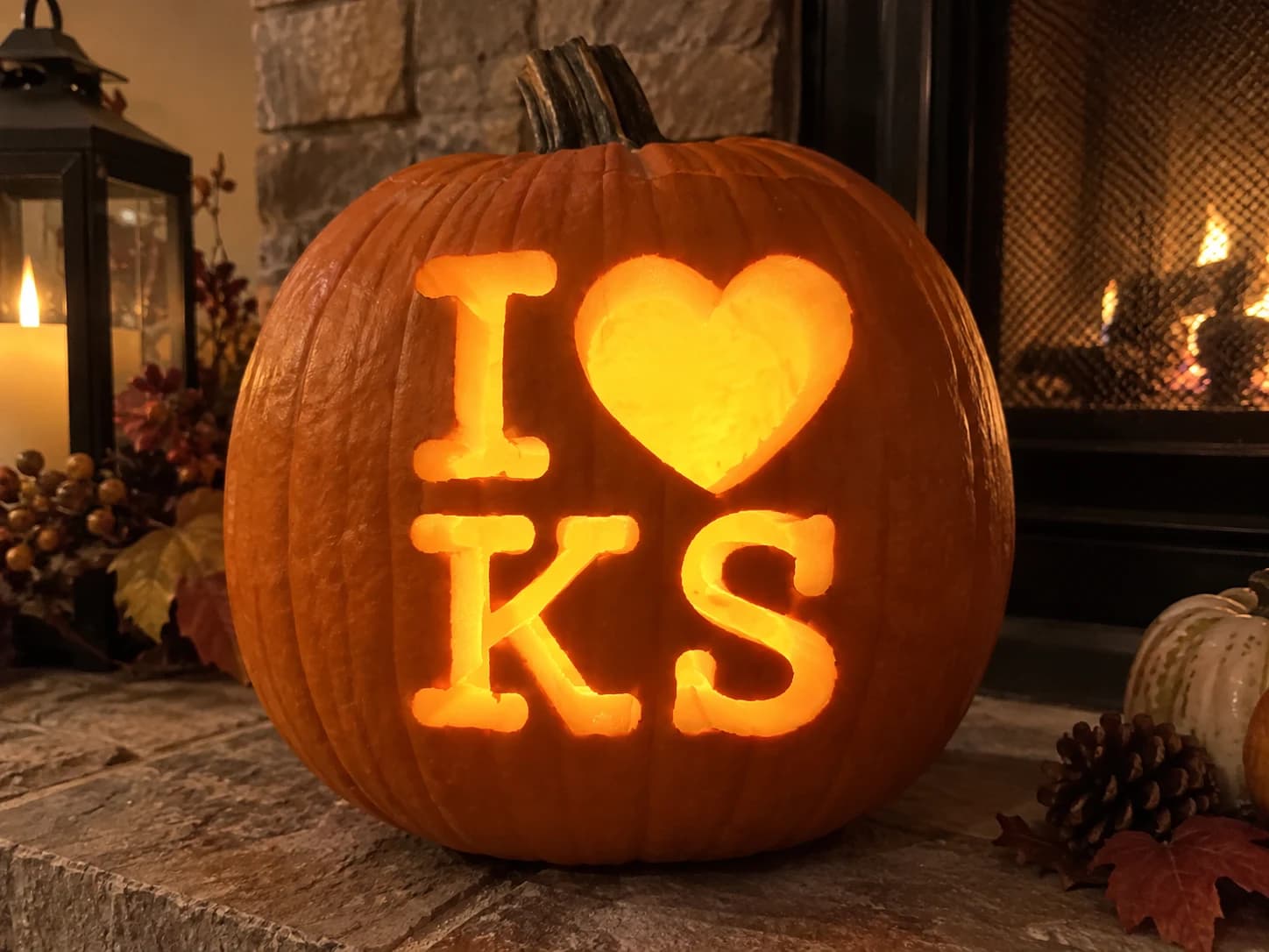 I Love Kansas Pumpkin Stencil