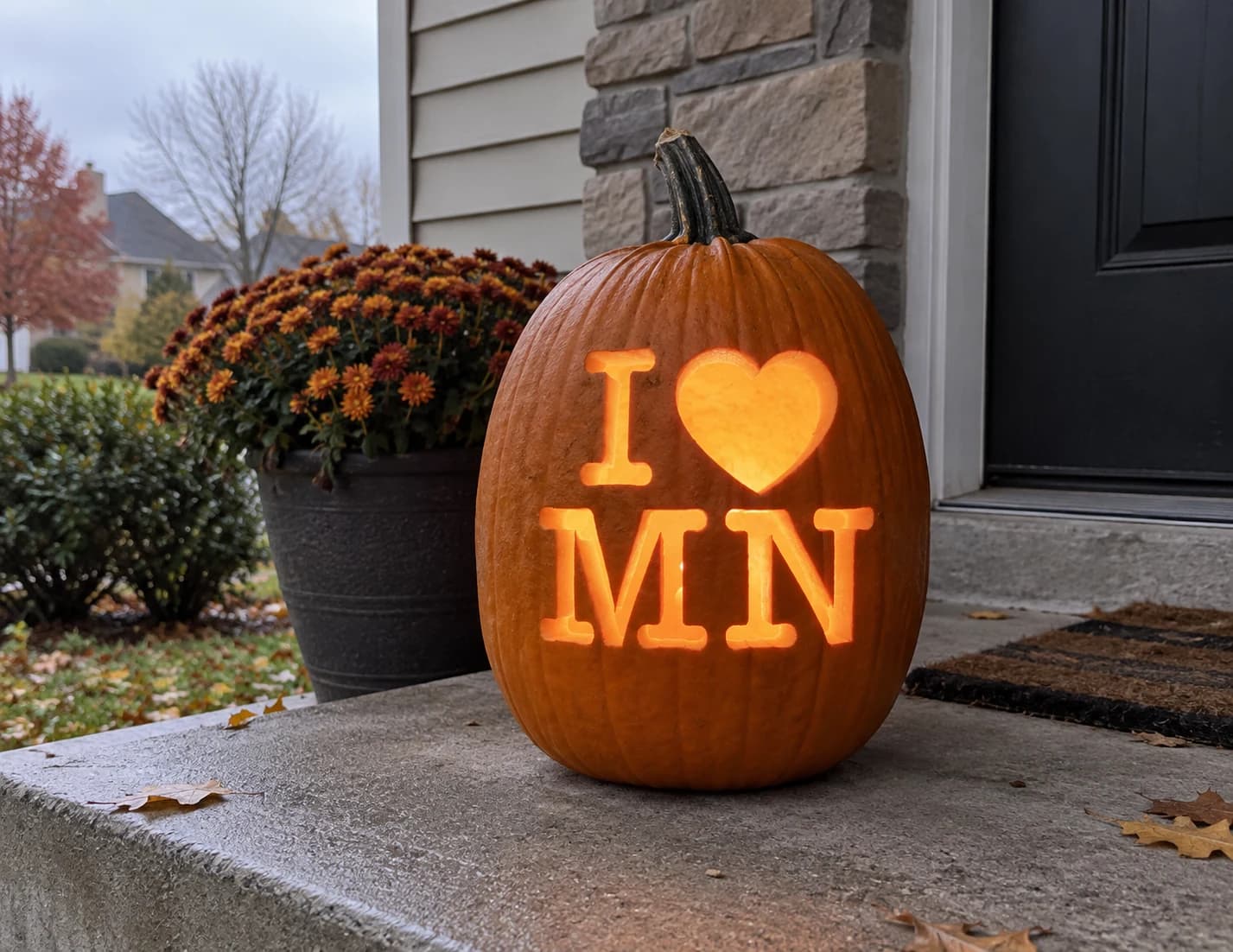 I Love Minnesota Pumpkin Stencil