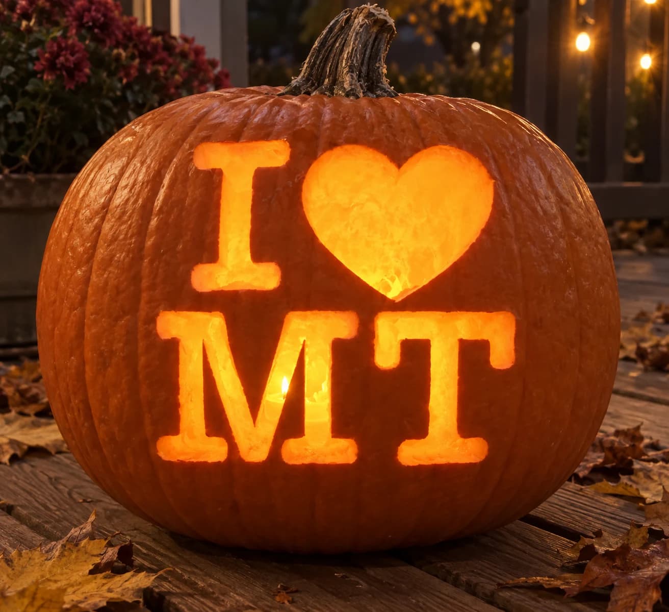 I Love Montana Pumpkin Stencil