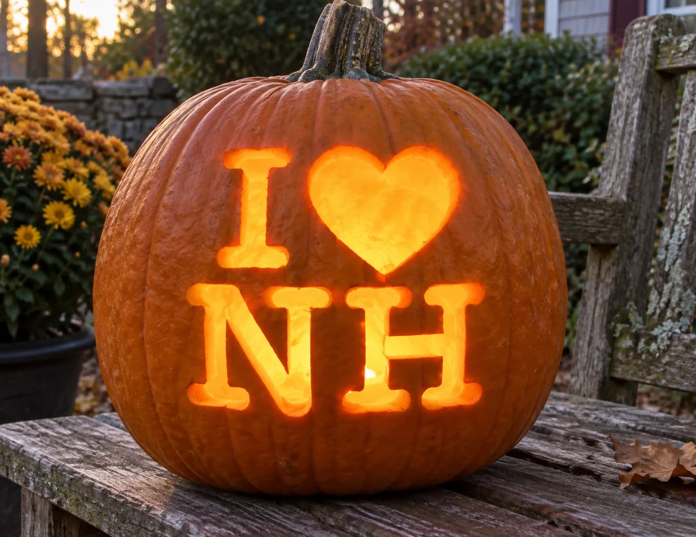 I Love New Hampshire Pumpkin Stencil
