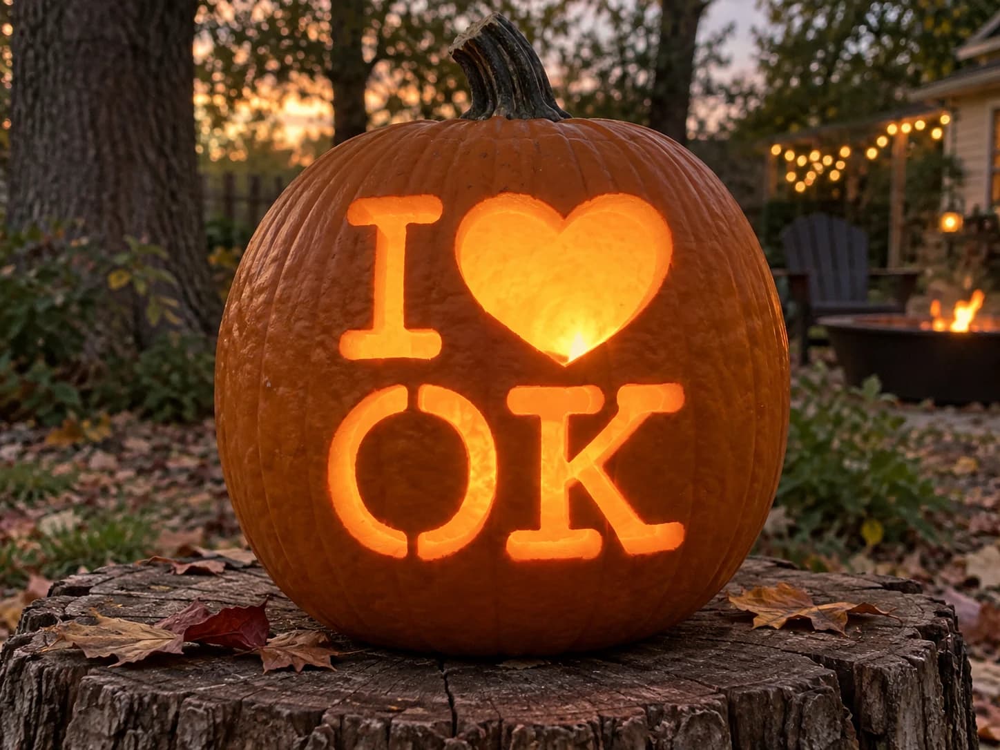 I Love Oklahoma Pumpkin Stencil