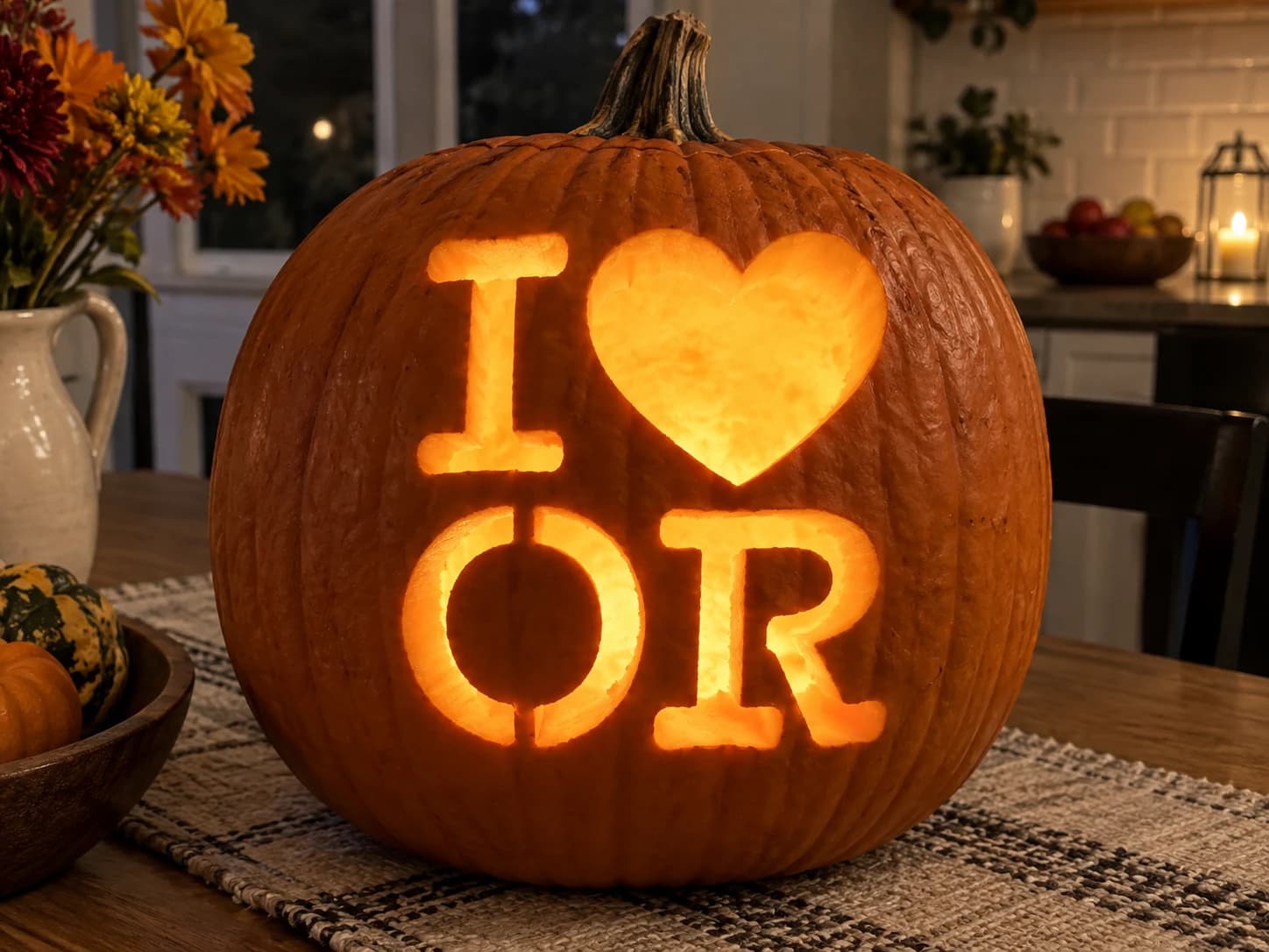 I Love Oregon Pumpkin Stencil