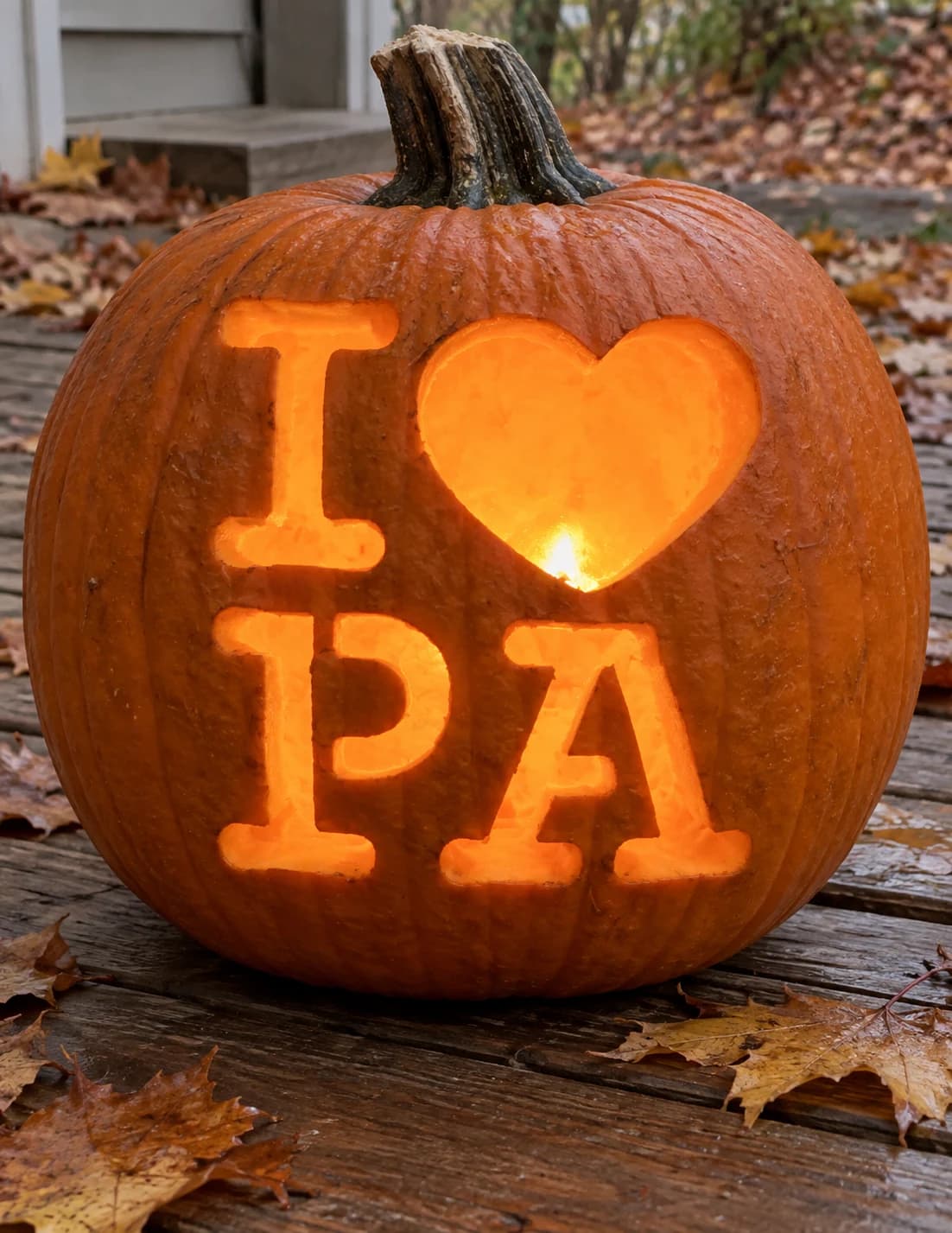 I Love Pennsylvania Pumpkin Stencil