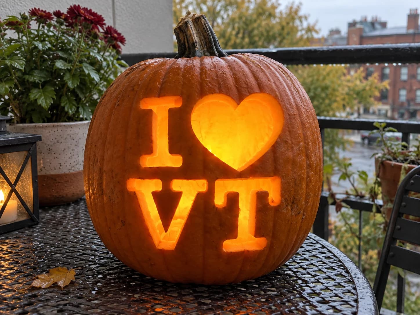 I Love Vermont Pumpkin Stencil