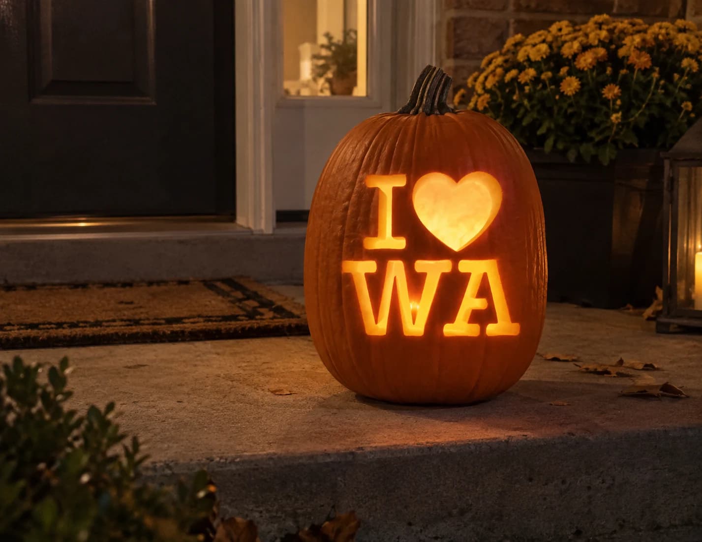 I Love Washington Pumpkin Stencil