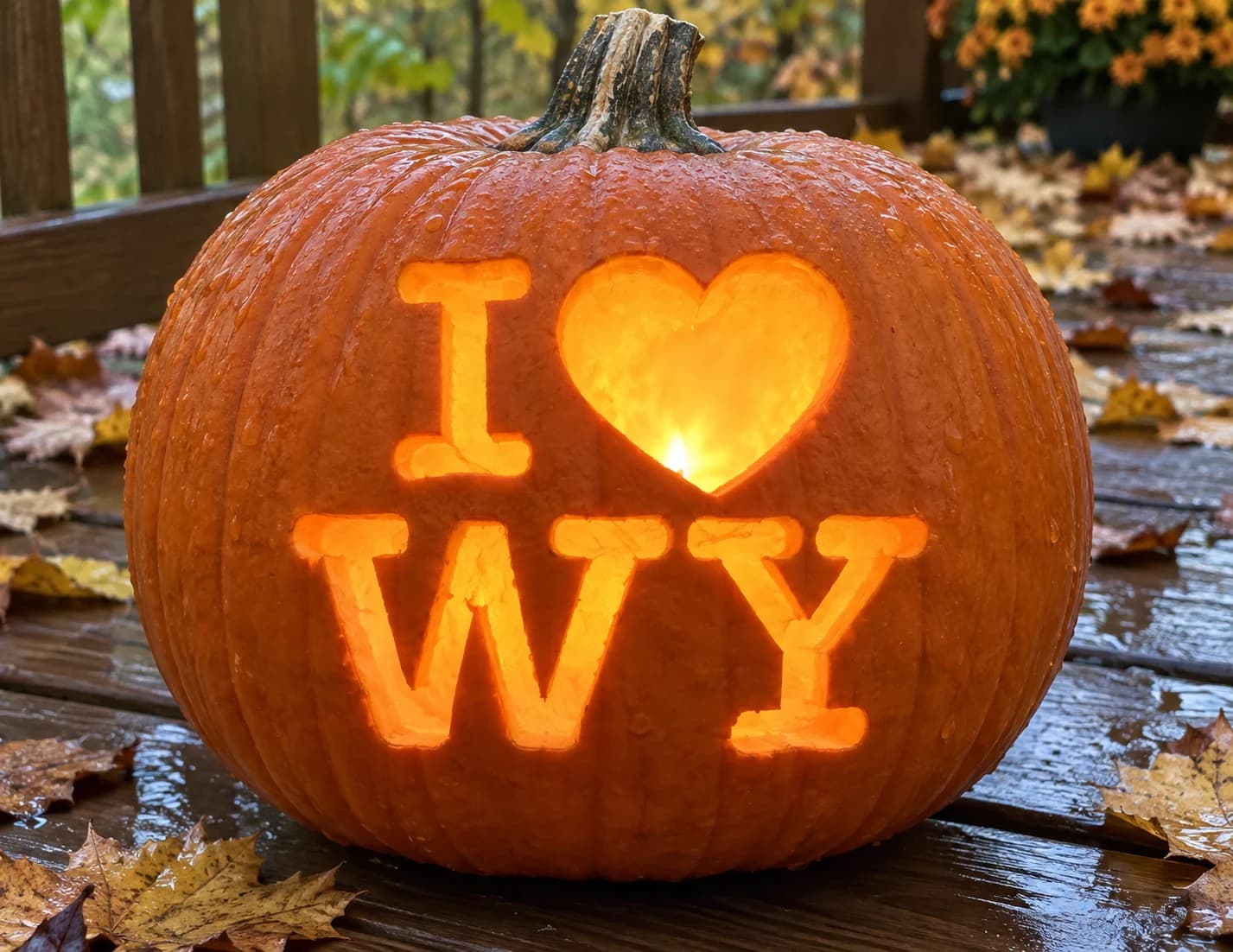 I Love Wyoming Pumpkin Stencil