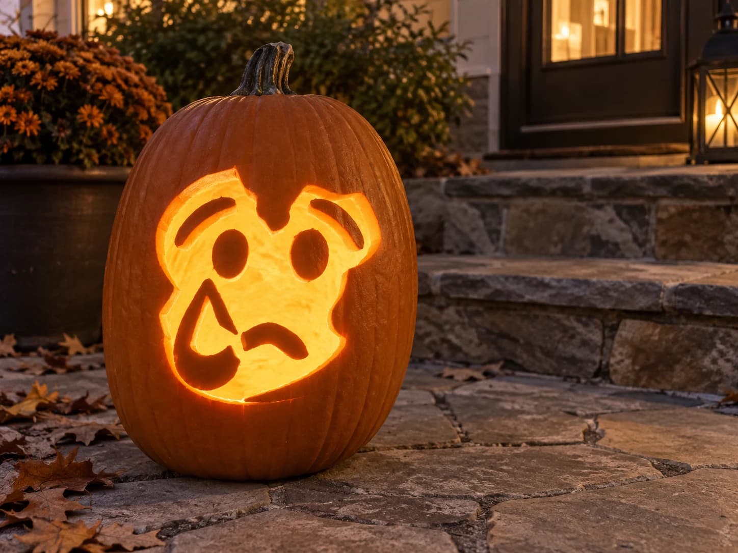 Crying Emoji Pumpkin Stencil