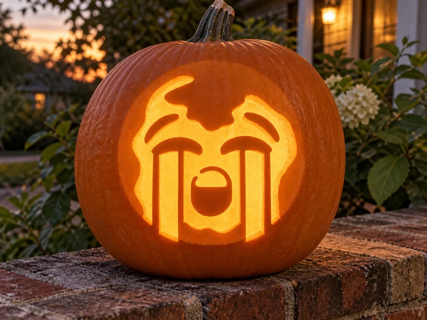 Crying Emoji Pumpkin Stencil