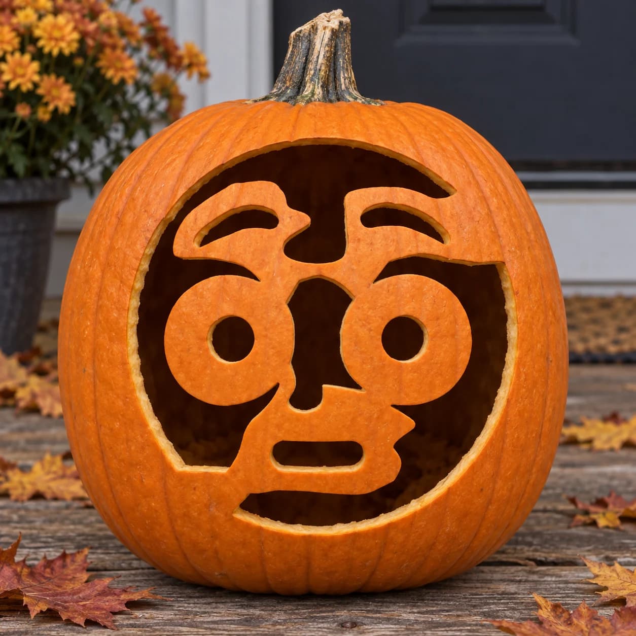 Surprised Emoji Pumpkin Stencil pumpkin carving stencil