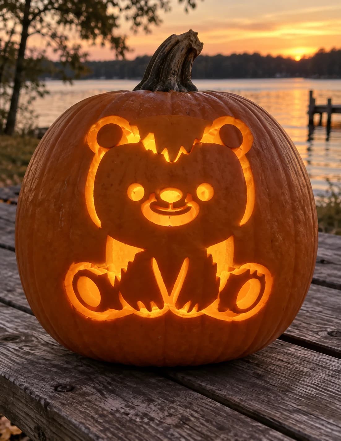 Teddy Bear Pumpkin Stencil pumpkin carving stencil