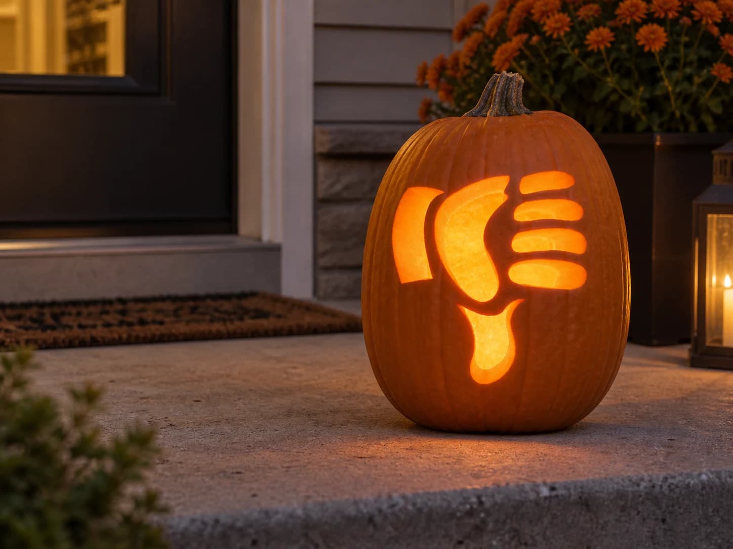 Thumbs Down Emoji Pumpkin Stencil pumpkin carving stencil