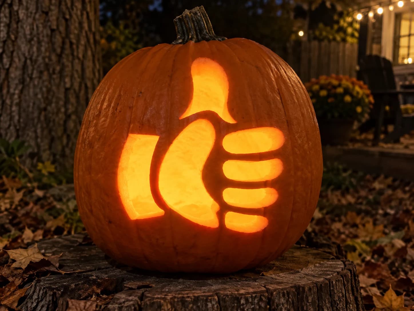 Thumbs Up Emoji Pumpkin Stencil pumpkin carving stencil