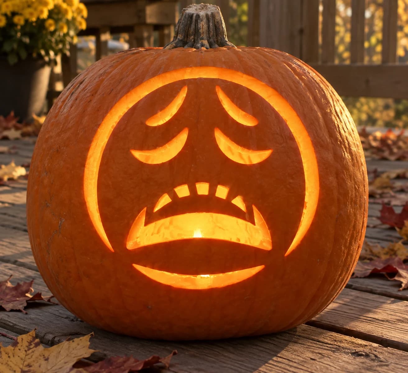 Weary Face Emoji Pumpkin Stencil pumpkin carving stencil