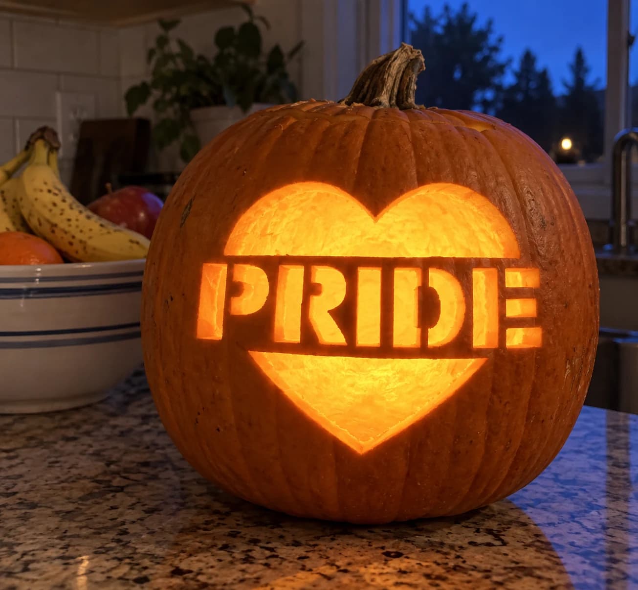 Pride Heart Pumpkin Stencil