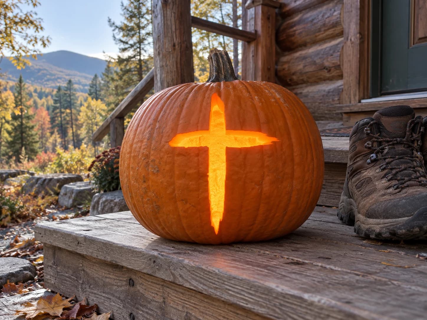 Cross Pumpkin Stencil
