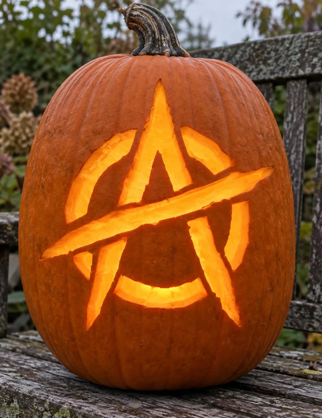 Anarchy Symbol Pumpkin Stencil