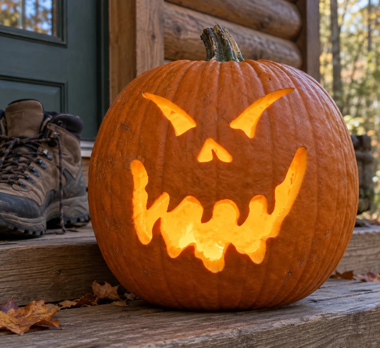 Creepy Ghost Face Pumpkin Stencil